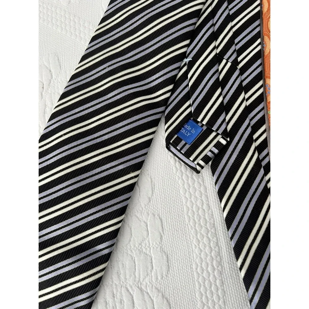 Geoff Nicholson Paisley Geometric Stripe Men's 100% Silk Tie Lot of 4